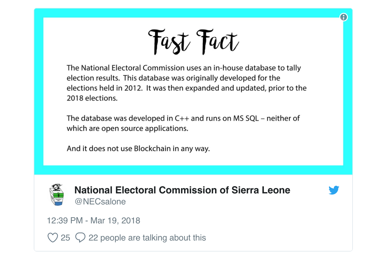 NEC did not use blockchain technology